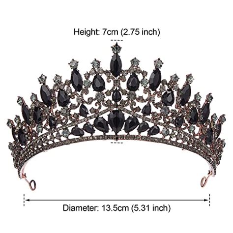 Aw Bridal Queen Crown For Women Baroque Black Crown Headband For