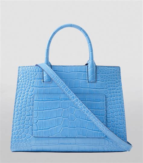 Burberry Blue Mini Embossed Leather Frances Tote Bag Harrods Uk