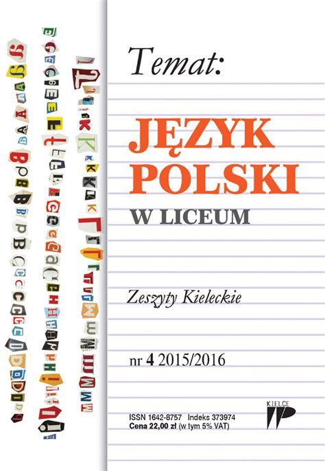 Język Polski w Liceum 2015 2016 nr 4 E BOOK Wydawnictwo ZNP