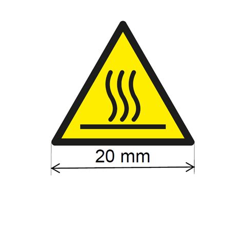 Wedholms Webshop Warning Sticker Hot Surface 20 Mm
