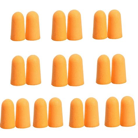 Moonbiffy 10Pairs Zacht Oranje Foam Oordoppen Tapered Travel Sleep