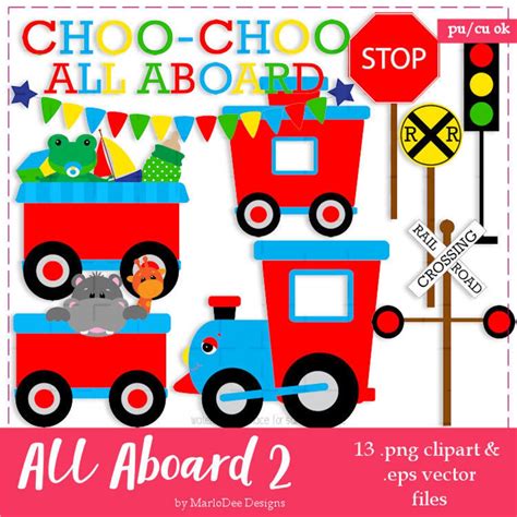 All Aboard The Train Set Clip Art And Vector Graphics By Marlodee