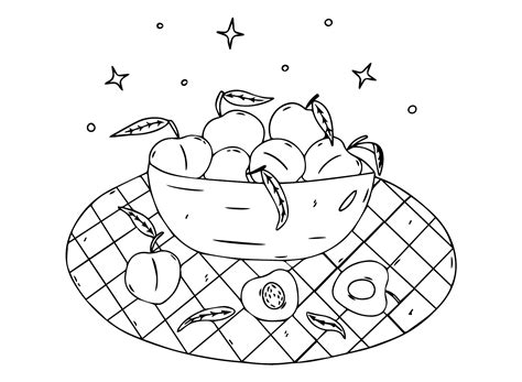 Nectarine Dessert Coloring Page - Free Printable Coloring Pages