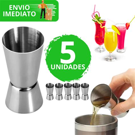 Kit Dosador Duplo De Bebidas Medidor Coquetel Inox Bartender Drink