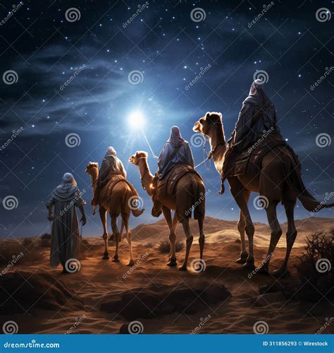 Ai Generated Illustration Of The Magi The Three Wise Men Following The