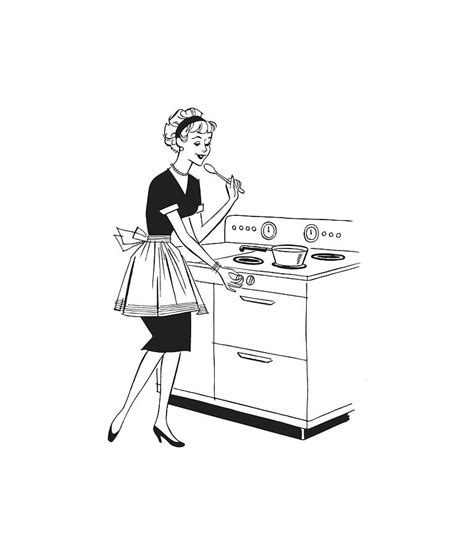 Woman Cooking Clipart Black And White