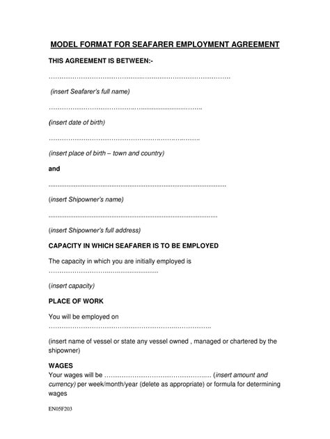 Form Seafarer Employment Form Fill Online Printable Fillable Blank Pdffiller