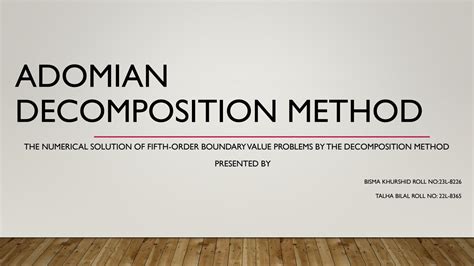 Solution Adomian Decomposition Method Studypool