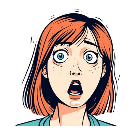 Premium Vector Surprised Woman Vector Illustration In Pop Art Comic Style