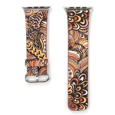 Fancy Paisley Print Leather Bands For Apple Watch Multiple Colors Avai Fancy Bands