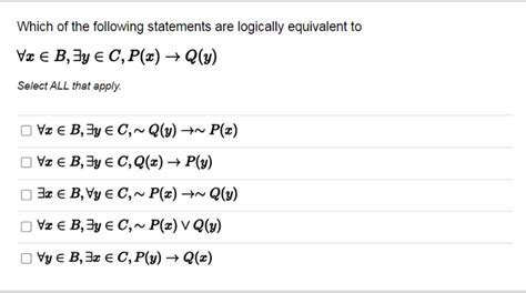 Solved Which Of The Following Statements Are Logically