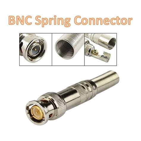 Bnc Spring Connector Male Screw Type Solderless To Coaxial Video Rg59