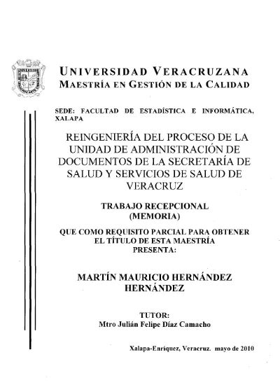 Reingenier A Del Proceso De La Unidad De Administraci N De Documentos