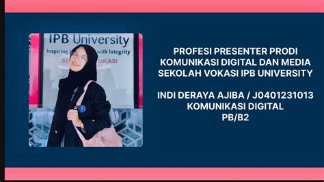 Prospek Kerja Prodi Komunikasi Digital Dan Media Sv Ipb University Profesi Presenter Youtube