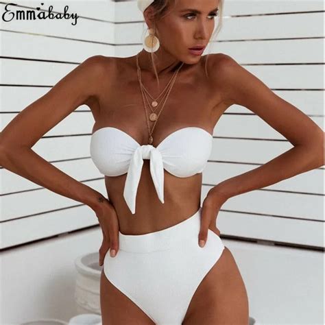 Bikini Con Realce Para Mujer Traje De Ba O De Cintura Alta Conjunto