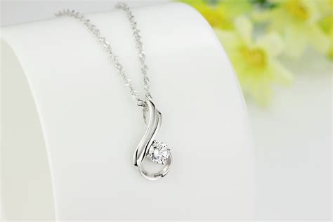 Genuine 100 925 Sterling Silver Pendant Necklace Paved Cubic Zirconia