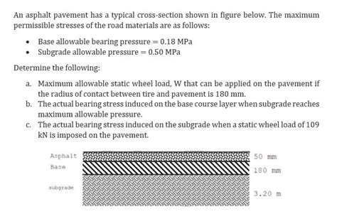 Solved An Asphalt Pavement Has A Typical Cross Section Shown