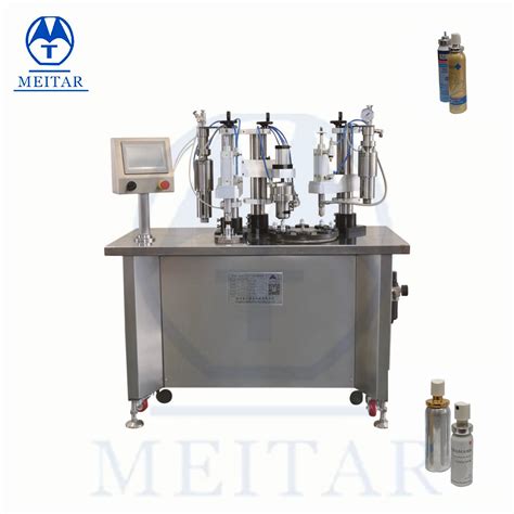 Semi Automatic PLC Control Aerosol Spray Filling Machine For