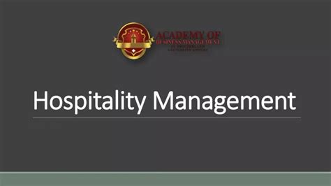 Ppt Hospitality Management Powerpoint Presentation Free Download