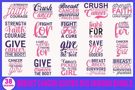 Breast Cancer Quotes T Shirt Bundle Graphic By Graphics Store · Creative Fabrica