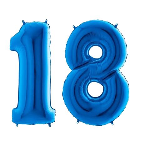 BALON FOLIOWY CYFRY szafir granat 18 OSIEMNASTKA • Cena, Opinie ...