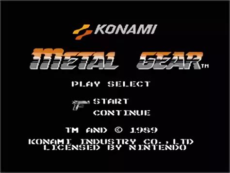 Metal Gear 1988 Descargar ROM Nintendo Emurom Net