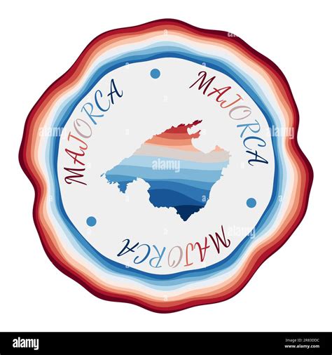 Insignia De Mallorca Mapa De La Isla Con Hermosas Ondas Geom Tricas Y