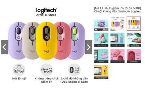 Chuột Không Dây Bluetooth Logitech Pop Mouse