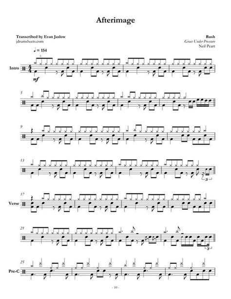 Drum Sheet Music Rush Rush Afterimage Ebook Evan Aria Serenity 9791222491790 Bol