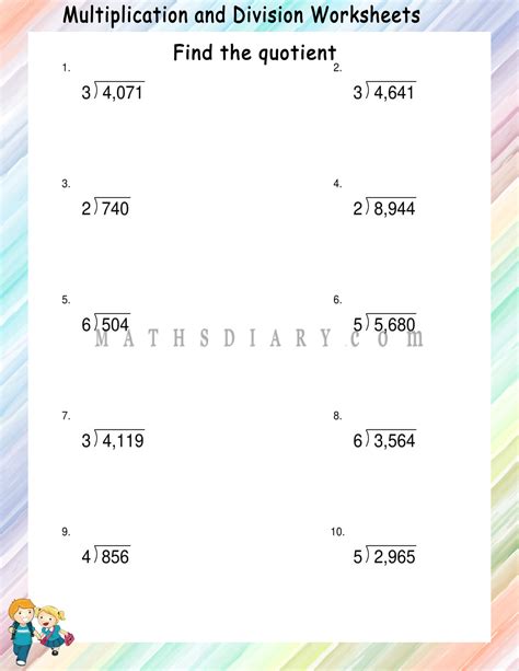 6th Grade Long Division Worksheets Printable And Enjoyable Learning