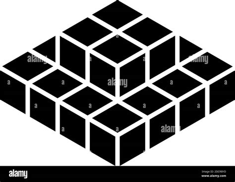 3D Würfel quadratisches Symbol Symbol und Logo Serie Stock Vektor