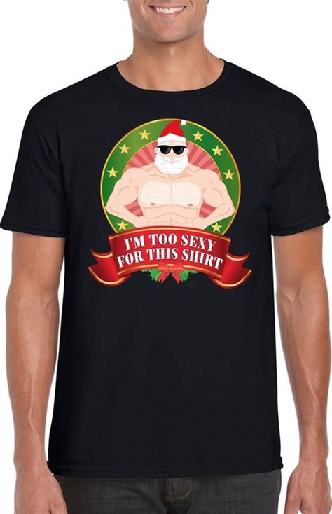 Foute Kerst T Shirt Zwart Im Too Sexy For This Shirt Heren Kerst