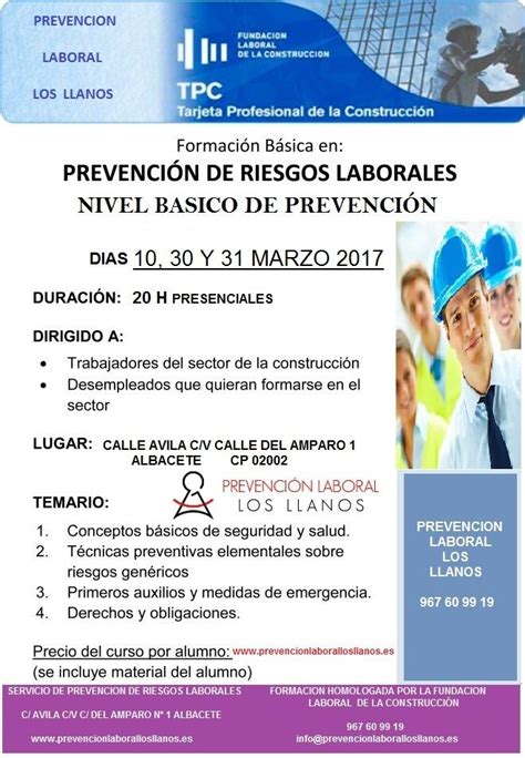 Formacion Nivel Basico Prl Horas Recurso Preventivo Albacete Marzo