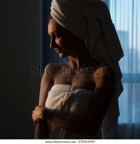 Naked Woman Towel On Her Head Stock Photo 370463909 Shutterstock