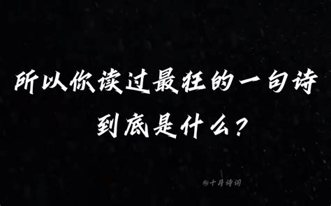 “所以你读过最狂的一句诗是什么？” Bilibili B站 无水印视频解析——yiuios易柚斯