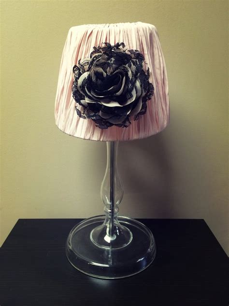 Flower Light Pink Glass Lamp Vintage Glass Base