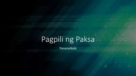 Ppt 1 Pananaliksik Pagpili Ng Paksa Pdf