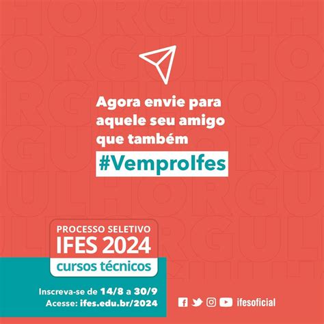 Ifes Lan A Editais Do Processo Seletivo De Cursos T Cnicos Para Entrada