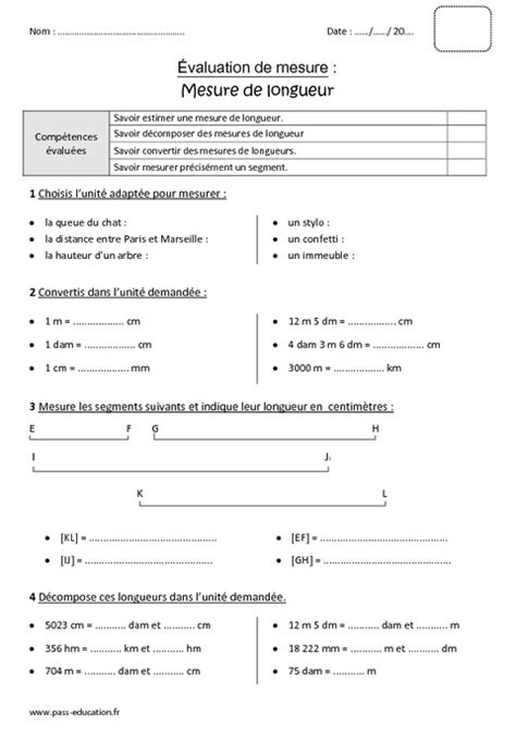 Mesure De Longueur Cm Bilan Avec Le Corrig Pass Education Hot Sex Picture