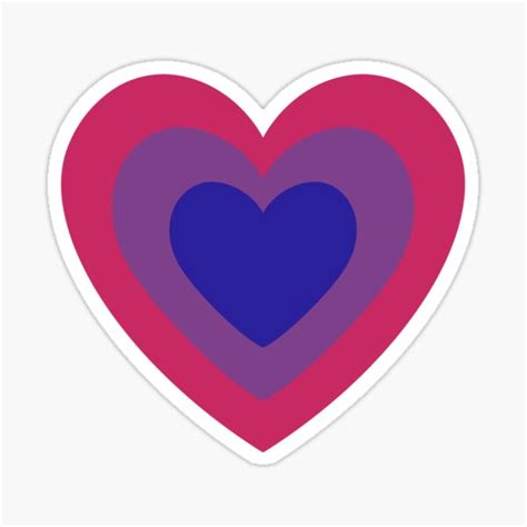 Bisexual Pride Heart Sticker By Sillylilac Redbubble