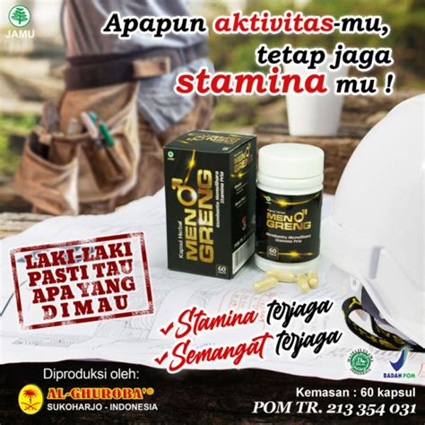 Jual Kapsul Herbal Stamina Pria Men Greng Halal MUI Isi 60 Kapsul