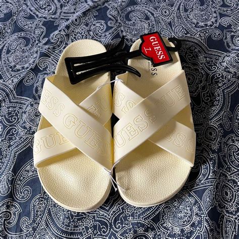 Guess Slides Women S Fashion Footwear Slippers And Slides On Carousell