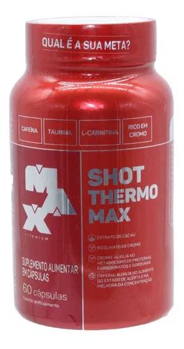 Shot Thermo Termogénico Taurina Cromo Max Titanium 60 cápsulas