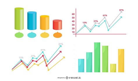 Gráficos Estatísticos Criativos Infográfico Conjunto Baixar Vector