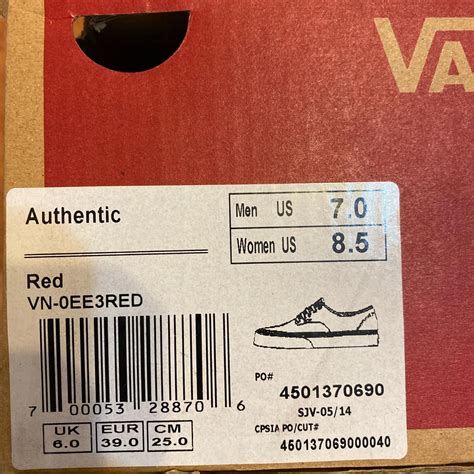 Red Authentic Vans Size Mens 7womens 85 Comes With Depop