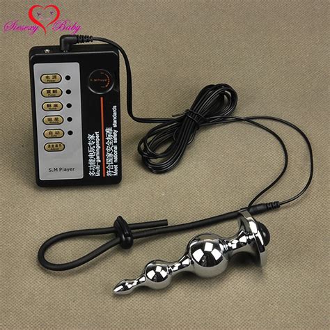Aliexpress Buy Anal Plug 2pcs Penis Ring Electric Shock Host And