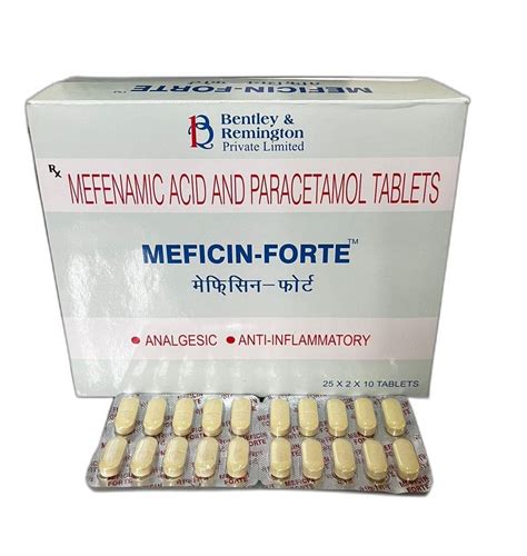 Meficin Forte Mefenamic Acid Paracetamol Tablet At Rs Box