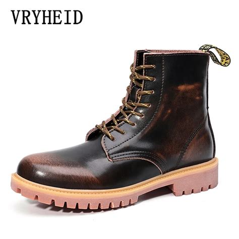 Vryheid Genuine Leather Men Boots Winter Warm Snow Boots Fur Plush