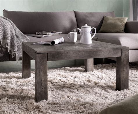 Couchtisch Indra Akazie Platin 80x80 Cm Massivholz Delife