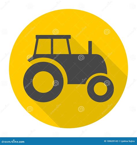 Icône De Tracteur Avec La Longue Ombre Illustration de Vecteur